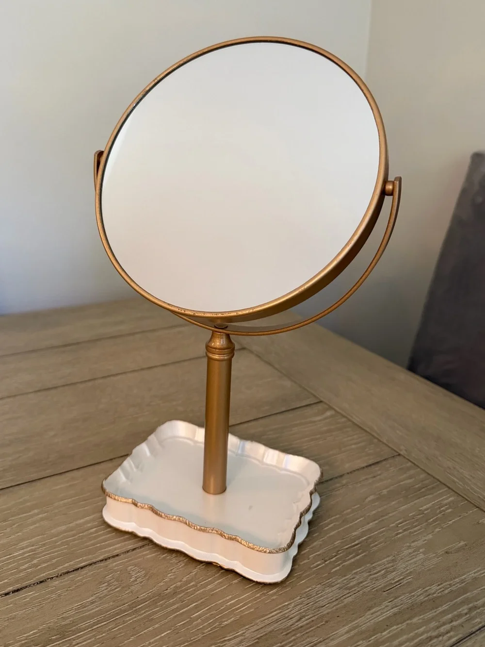 Gold Decorative Vanity Mirror with Bow Accent